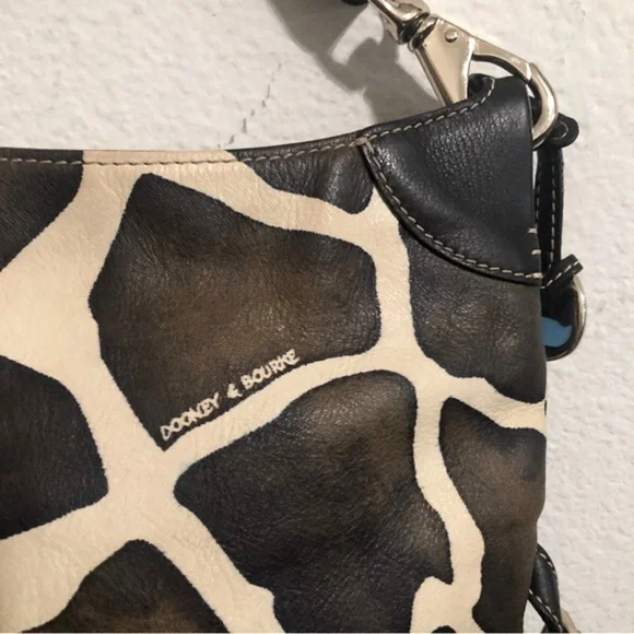 Vintage Dooney & Bourke Giraffe Hobo Handbag Purse - Picture 4 of 13